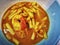 Ã‚Â Lotus stem in yellow curry spicy soup with river& x27;s shrimp